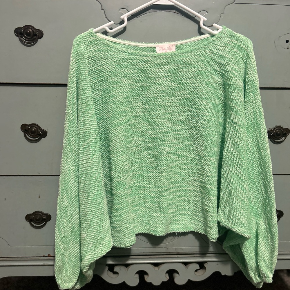 Pink Lily Mint Green Women's lightweight  Sweater